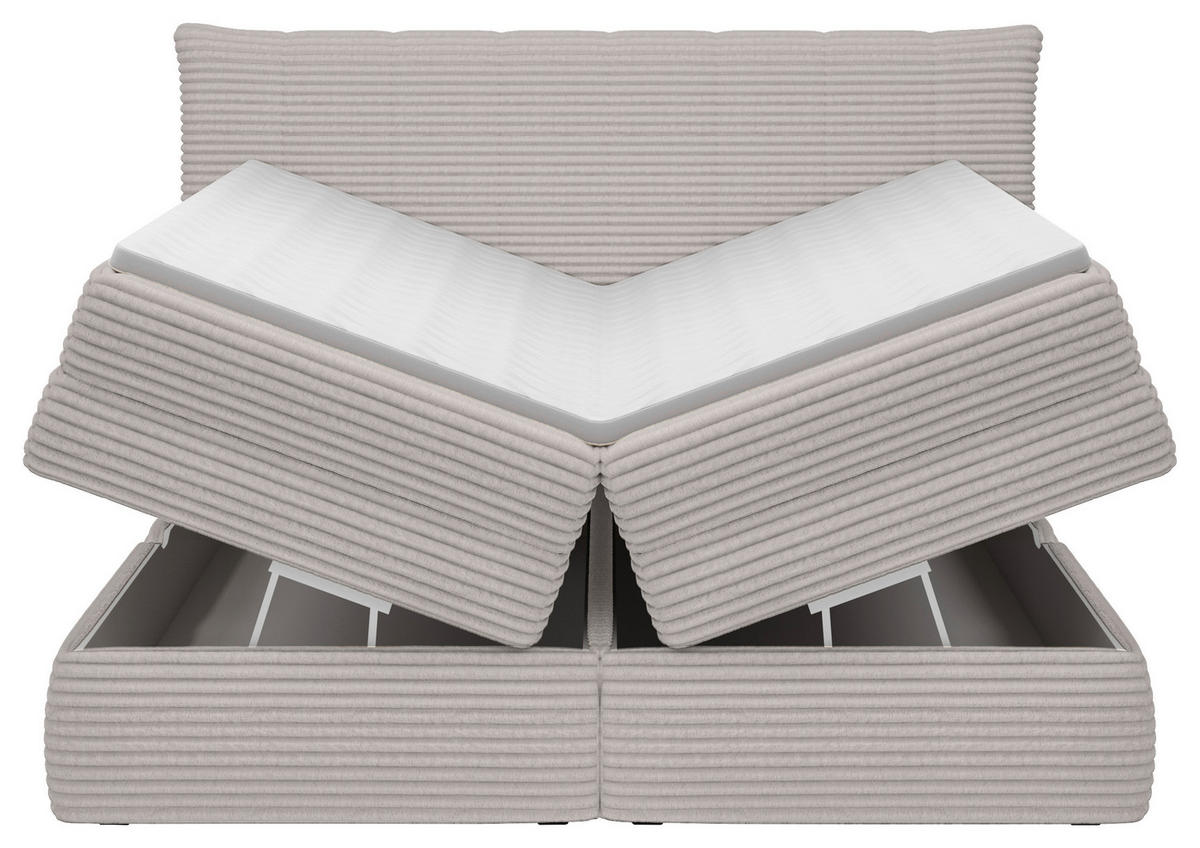 BOXSPRINGBETT 180/200 cm  in Naturfarben  - Schwarz/Naturfarben, Design, Kunststoff/Textil (180/200cm) - Chameo