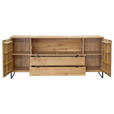 SIDEBOARD Eichefarben  212/93,6/40 cm  - Eichefarben/Schwarz, Natur, Glas/Holz (212/93,6/40cm) - Carryhome