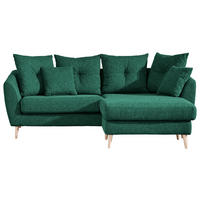 KUTNA GARNITURA tekstil  tamno zelena   - tamno zelena/boje bukve, Konvencionalno, tekstil/drvo (210/156cm) - Carryhome