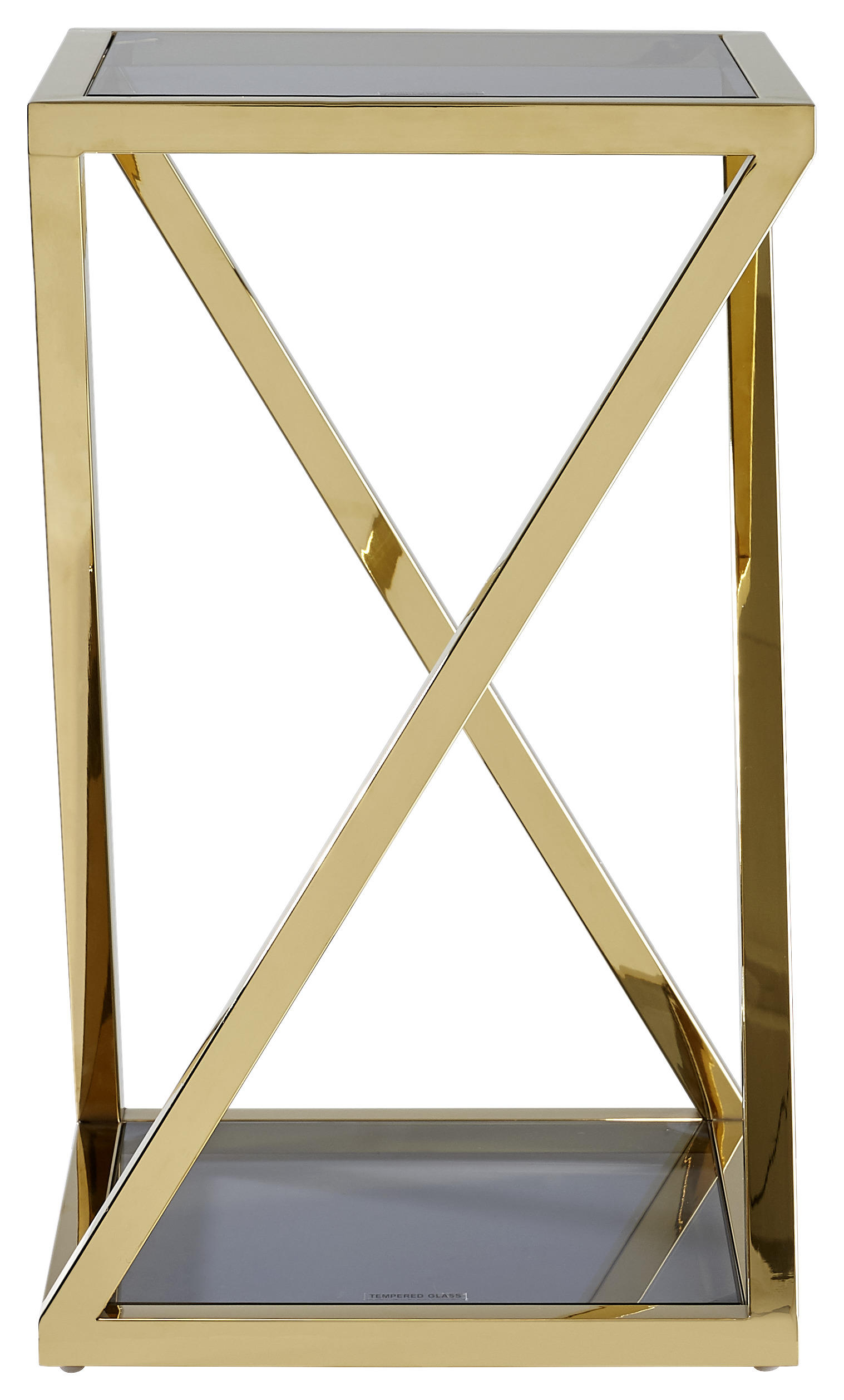 BLUMENSÄULE Metall, Glas - Blau/Goldfarben, Design, Glas/Metall (30/30/50cm) - Xora