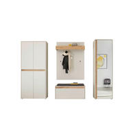GARDEROBE 5-teilig  in 255/200/40 cm  - Eiche Wotan/Weiß, Design, Glas/Holzwerkstoff (255/200/40cm) - Modante