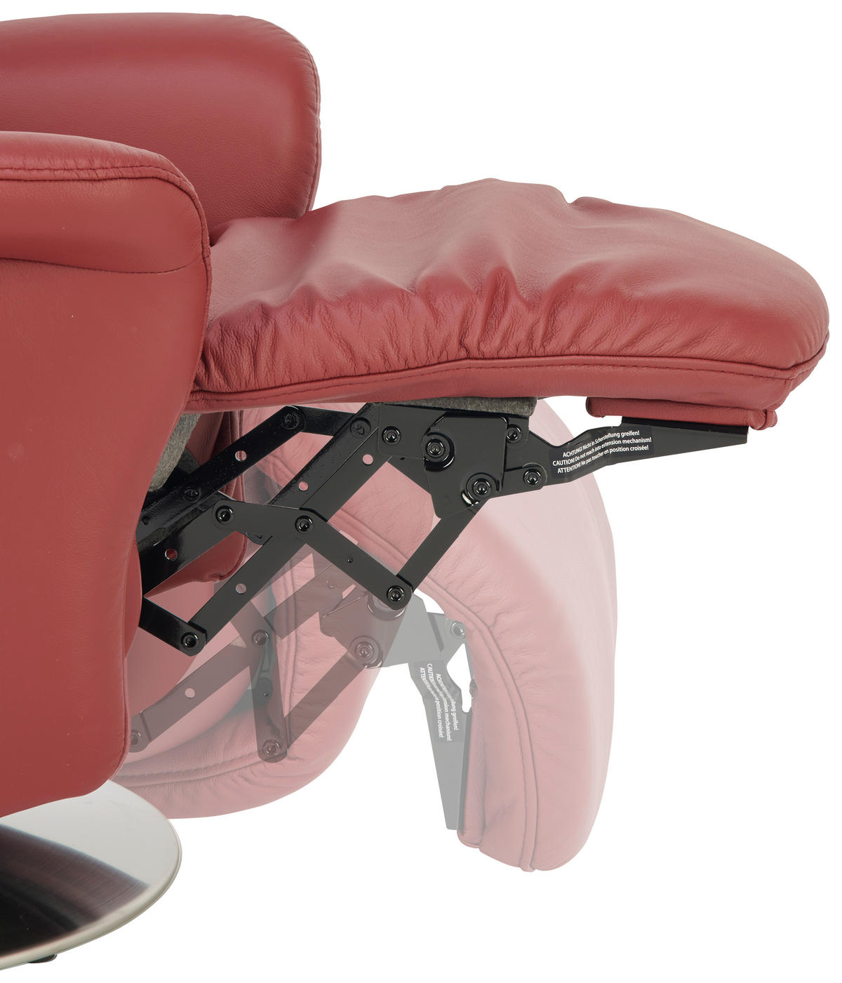 RELAXSESSEL in Leder Rot  - Edelstahlfarben/Rot, Design, Leder/Metall (82/107/88cm) - Himolla