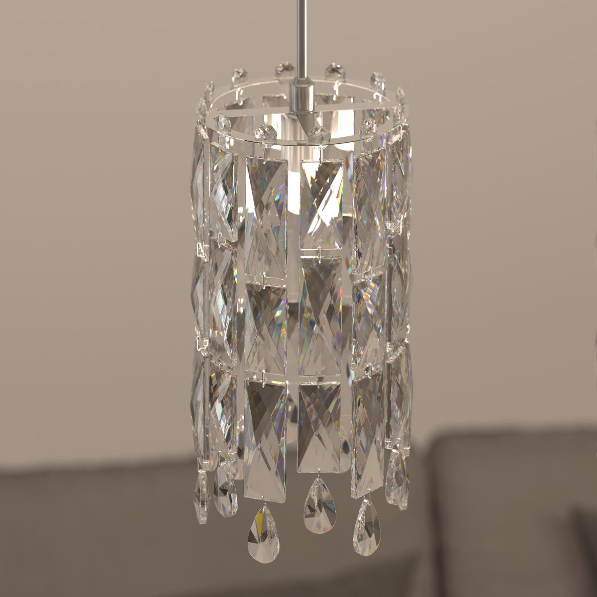 HÄNGELEUCHTE Hamilton 118/14/150 cm   - Chromfarben/Transparent, Design, Glas/Metall (118/14/150cm) - Glandor