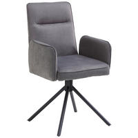 ŽIDLE S PODRUČKAMI, manšestr, samet, šedá, černá - šedá/černá, Moderní, kov/textil (57/92/60,5cm) - MID.YOU