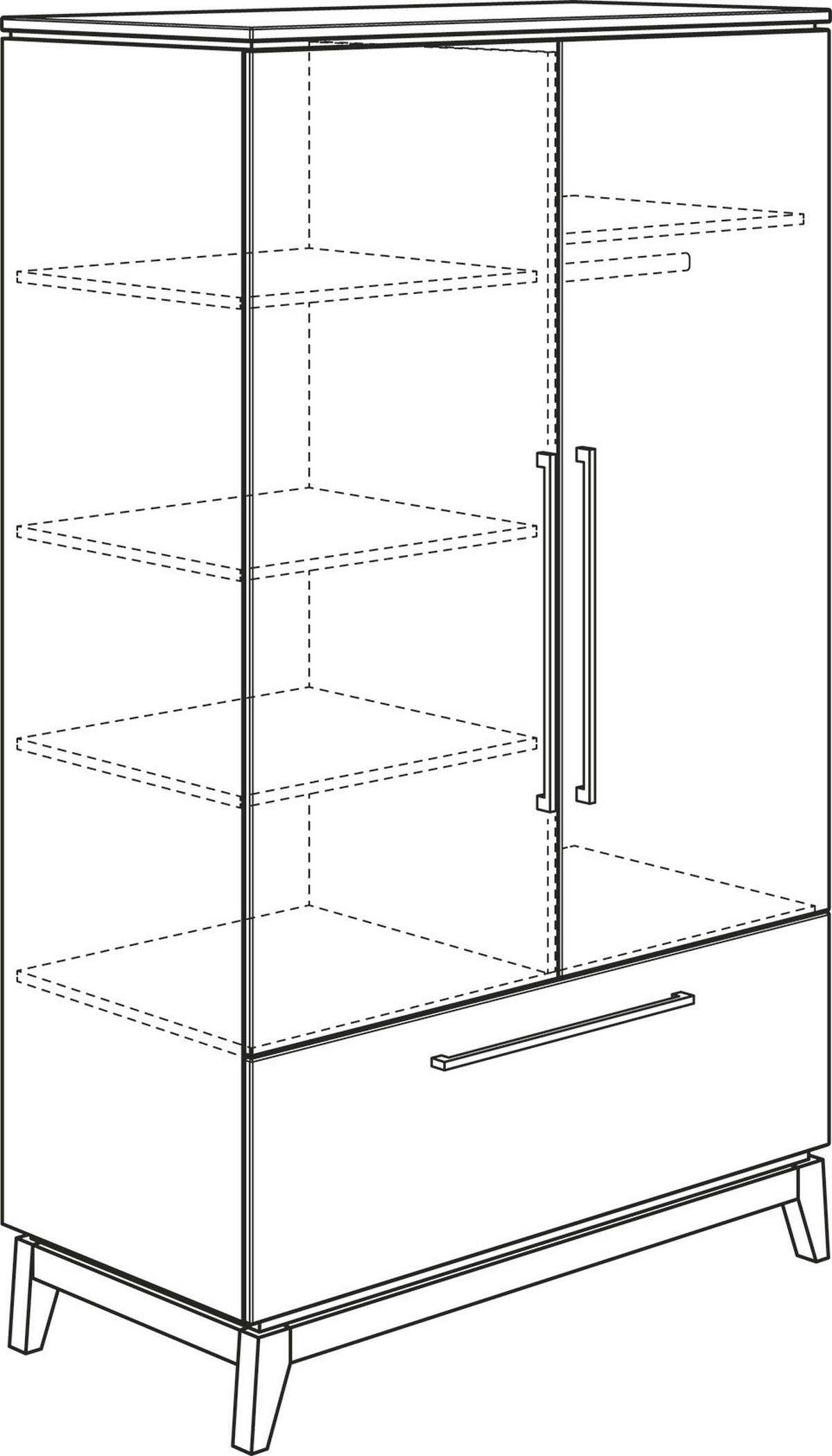 BABA RUHÁSSZEKRÉNY Sten  - tölgyfa/szürke, Design, faalapú anyag/fa (123,3/200,0/57,2cm) - Paidi