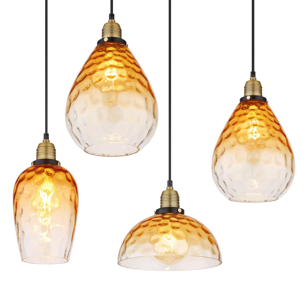 ZÁVĚSNÉ SVÍTIDLO, 125/41/130 cm  - černá/čiré, Basics, kov/sklo (125/41/130cm) - Globo