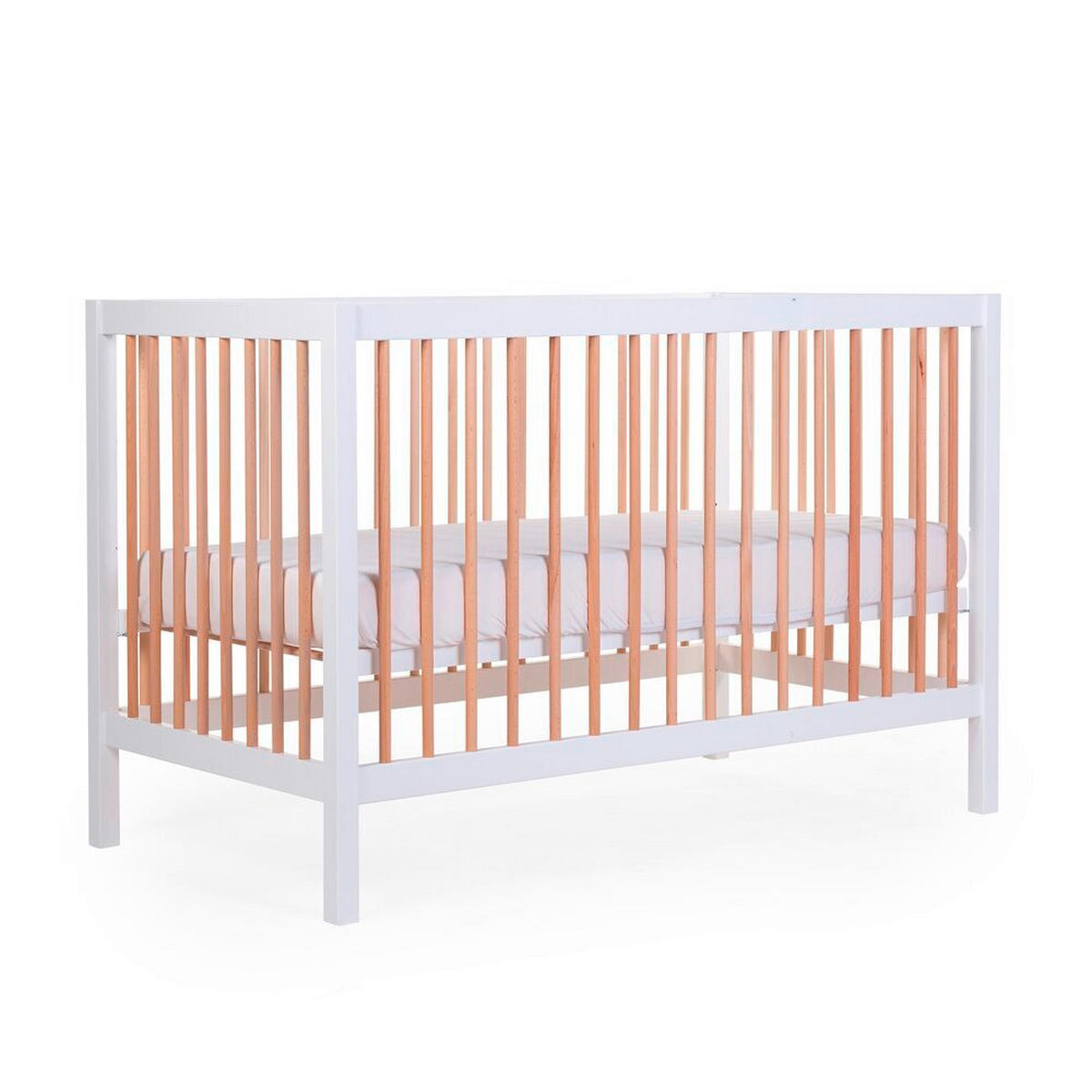 GITTERBETT    - Weiß/Baltimorefarben, Basics, Holz (122/74/120cm) - Childhome