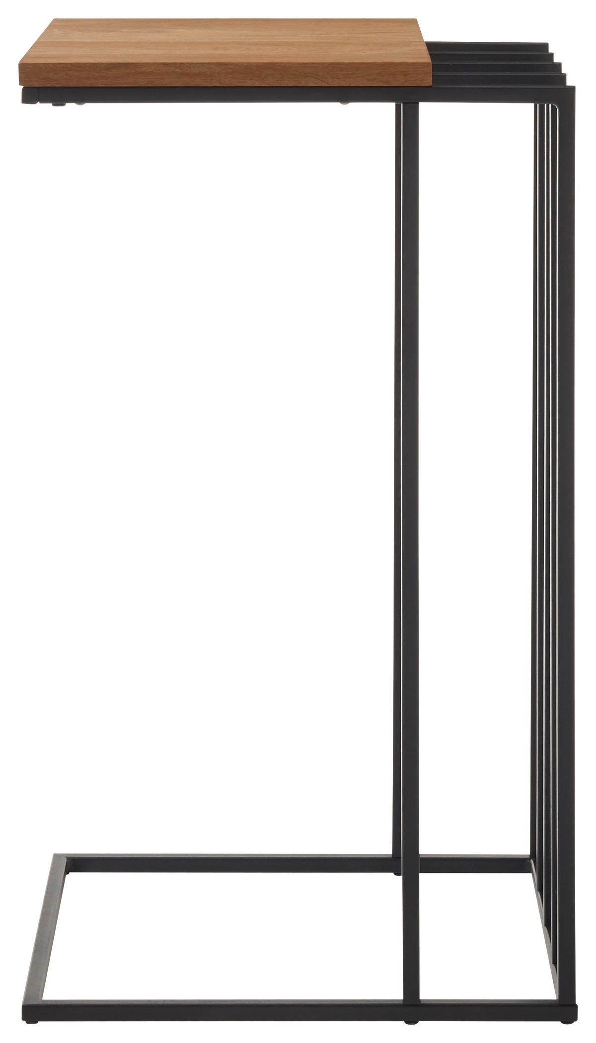 BEISTELLTISCH 40/35/70 cm Eiche massiv Naturfarben, Schwarz, Eichefarben rechteckig  - Eichefarben/Schwarz, Holz/Metall (40/35/70cm) - Xora