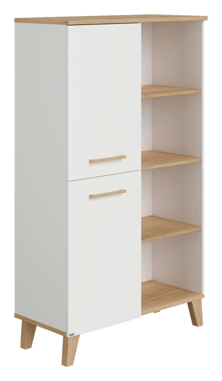 REGAL Weiß, Eichefarben  - Eichefarben/Weiß, KONVENTIONELL, Holz/Holzwerkstoff (94,8/159/39,9cm) - Paidi