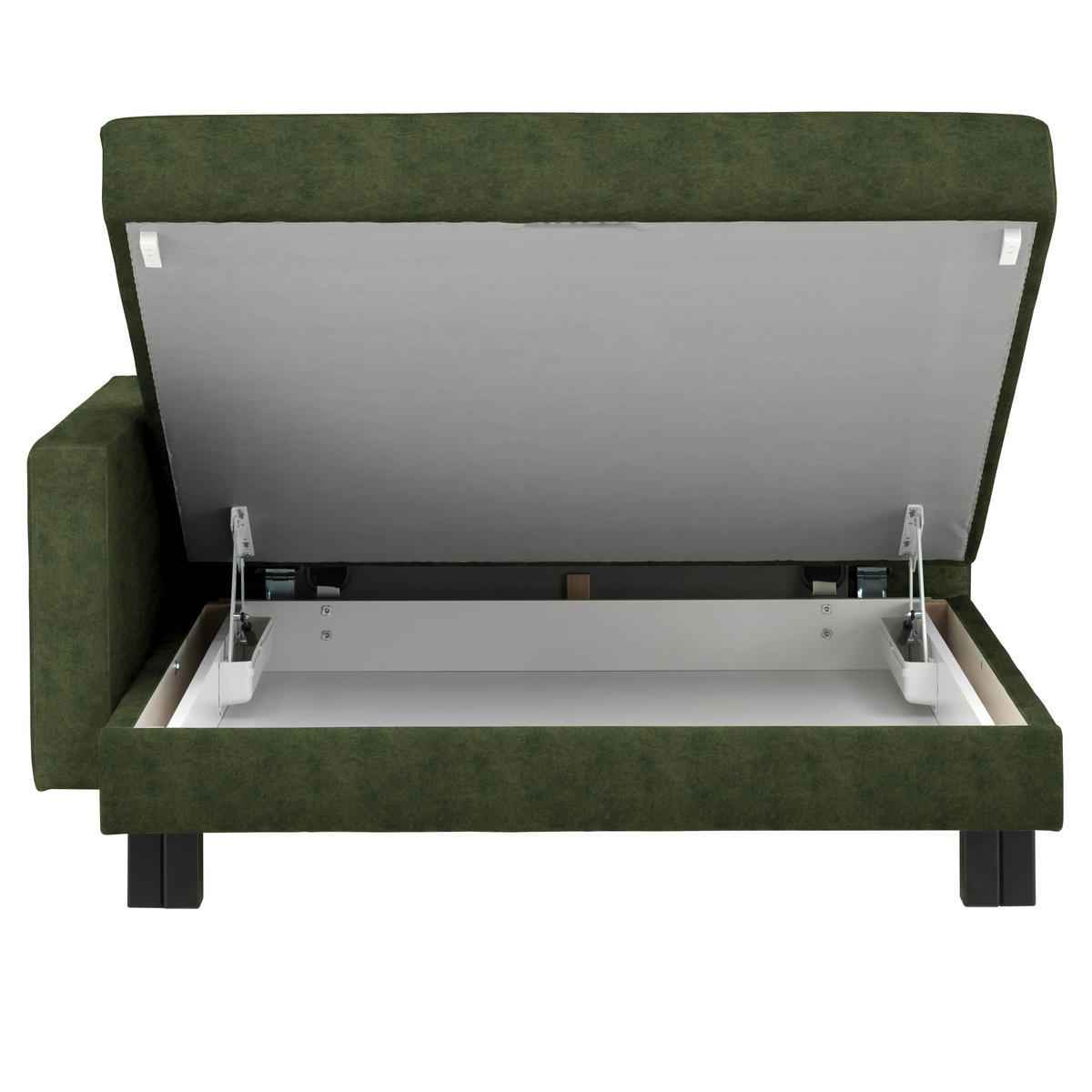 LIEGE  in Velours Grün  - Eiche dunkel/Grün, Design, Holz/Textil (137/72/155cm) - Joka