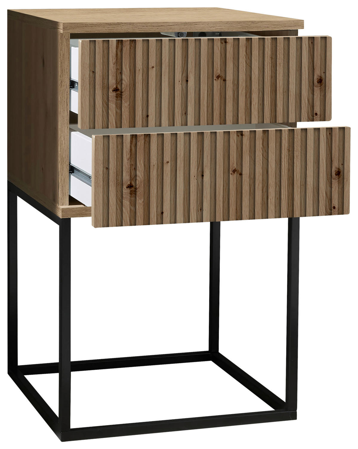 NACHTSCHRANK 40/65/38,5 cm  - Schwarz/Eiche Artisan, MODERN, Holzwerkstoff/Metall (40/65/38,5cm) - Livetastic