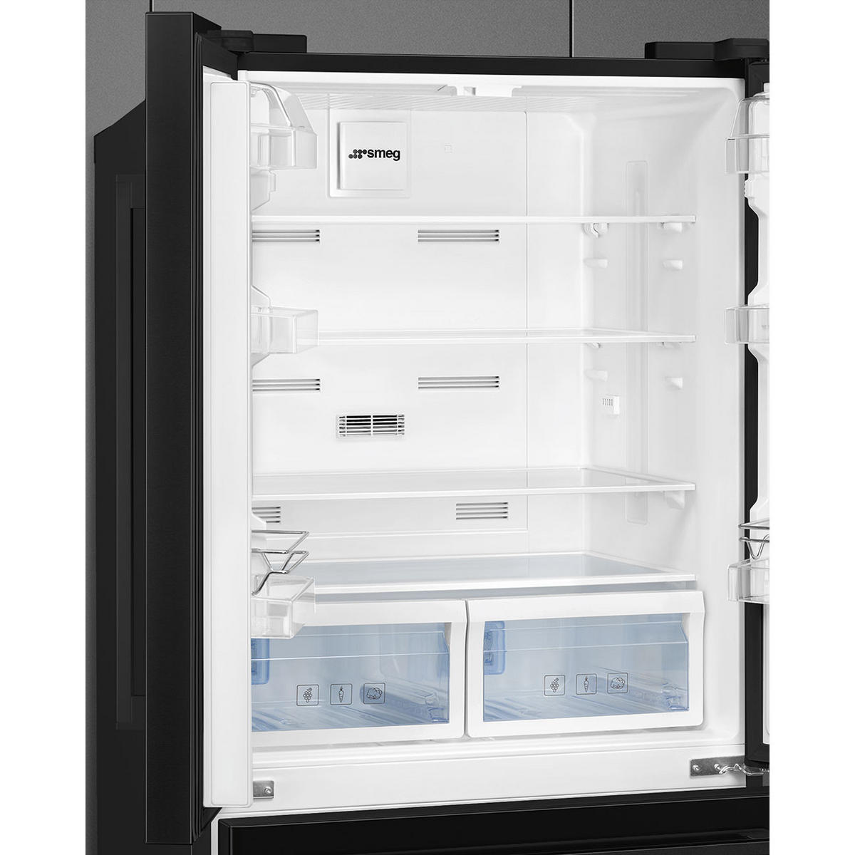 FRENCH-DOOR FQ55FNDE  - Schwarz Hochglanz, Basics, Metall (84/182,5/70cm) - SMEG