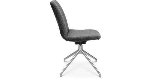 STUHL in Aluminium Flachgewebe Metall, Textil - Grau, Design, Textil/Metall (46/81,5-84,5/55cm) - Johann Jakob