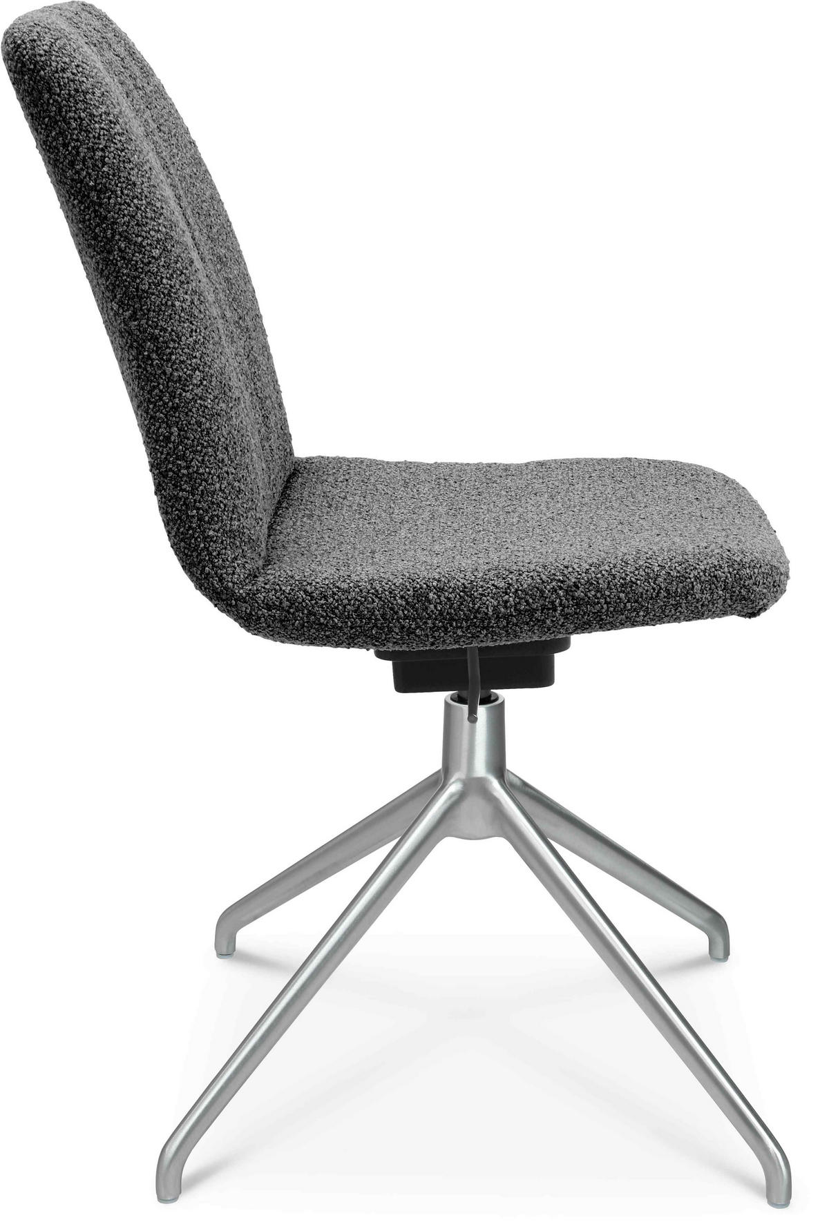STUHL  in Aluminium Flachgewebe  - Grau, Design, Textil/Metall (46/81,5-84,5/55cm) - Johann Jakob