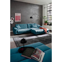 HOCKERBANK in Textil Petrol  - Petrol/Schwarz, Design, Textil/Metall (90/83/125cm) - Dieter Knoll