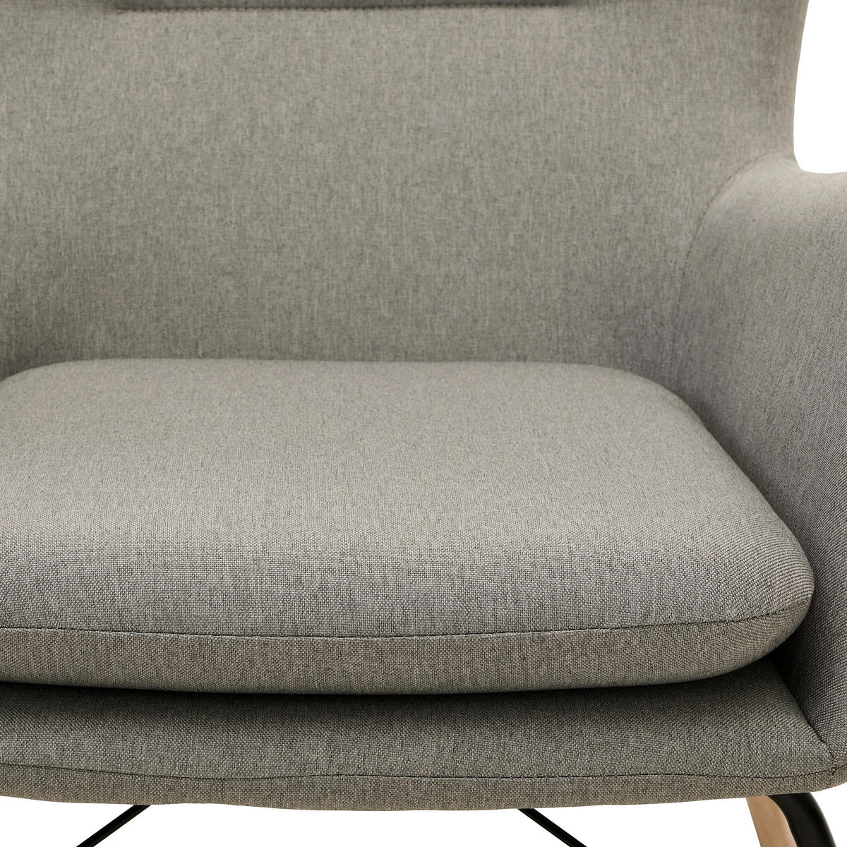 SCHAUKELSTUHL in Webstoff Grau  - Grau, LIFESTYLE, Holz/Textil (71/94/91cm) - Novel