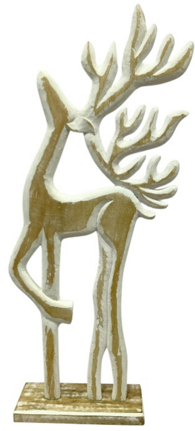 DEKORENTIER  - Naturfarben/Weiß, Natur, Holz (26/57,5/7,5cm) - X-Mas