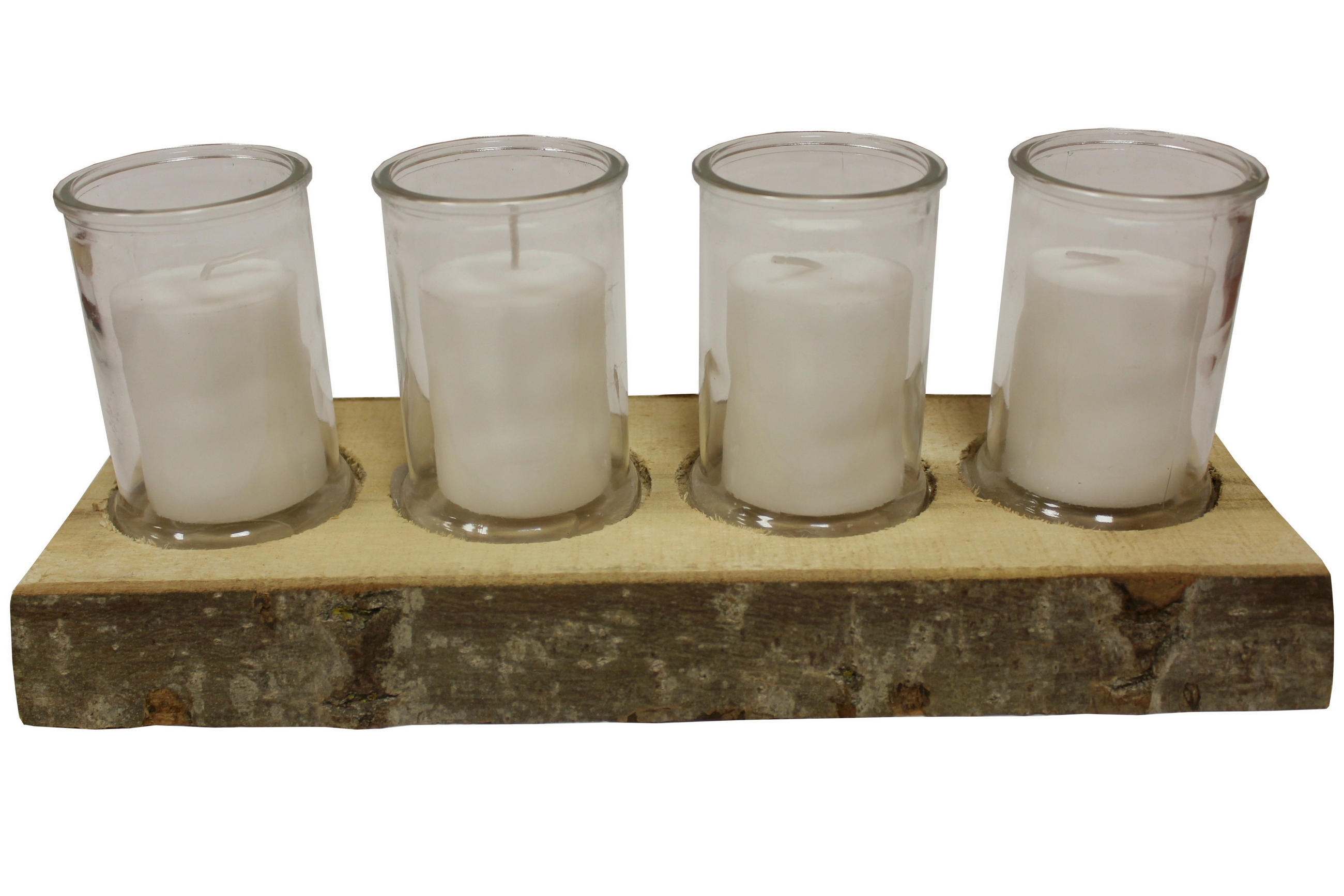 KERZE IM GLAS - Transparent/Weiß, Natur, Glas/Naturmaterialien (39/17/13cm) - X-Mas