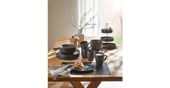 KOMBISERVICE Black Pearl 20-teilig - Schwarz, Design, Keramik - Novel