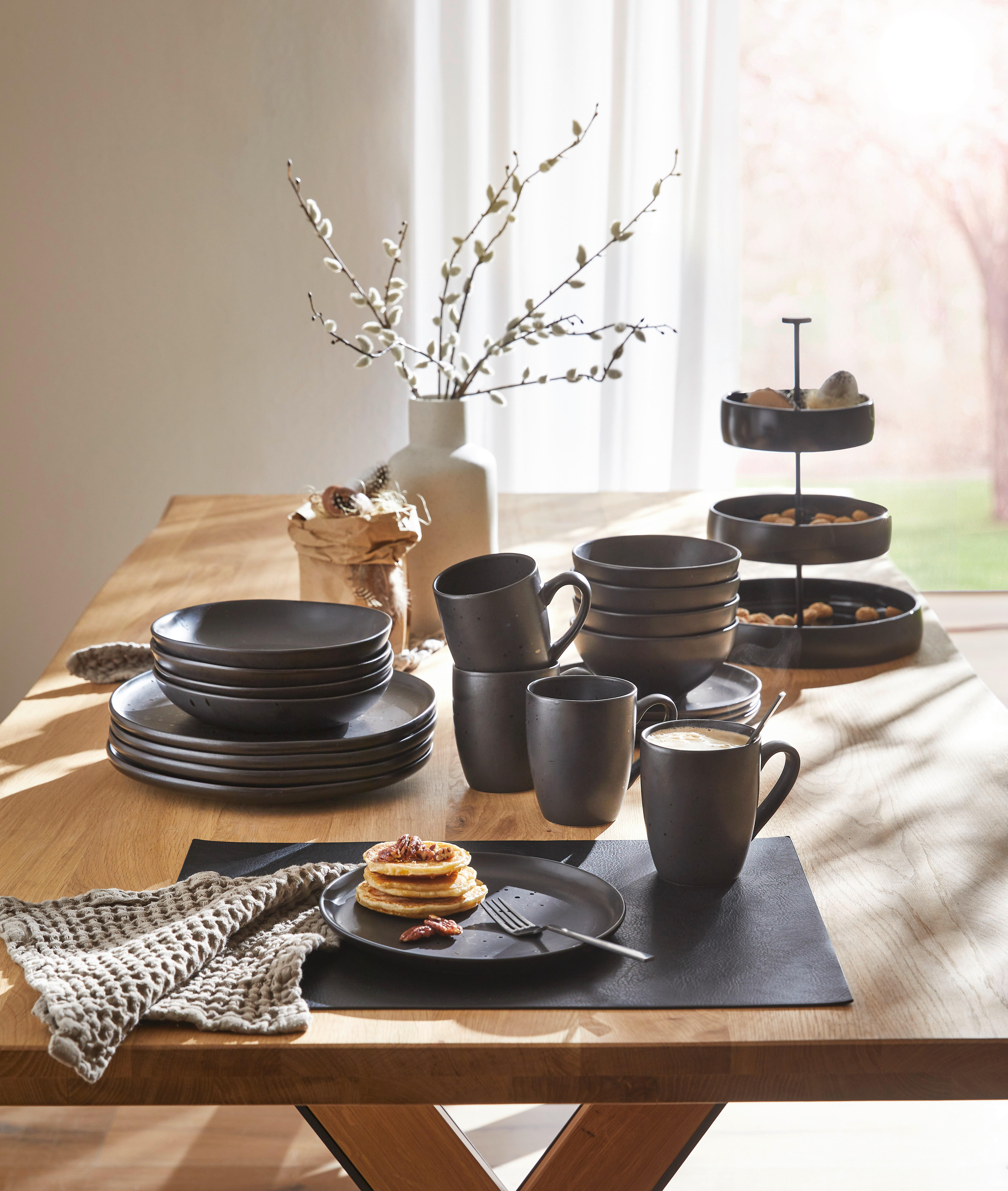 KOMBISERVICE Black Pearl 20-teilig  - Schwarz, Design, Keramik - Novel