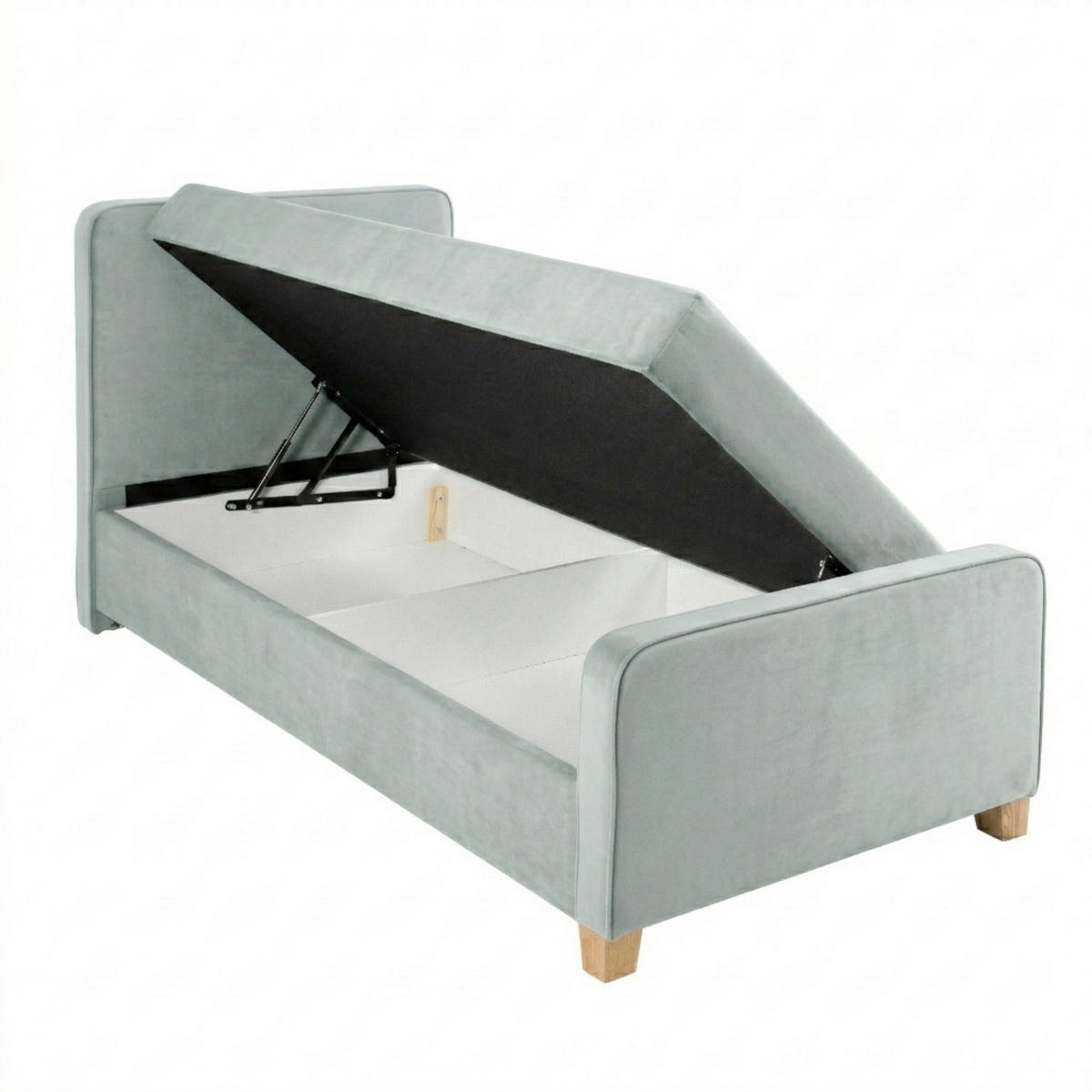 BOXBETT 140/200 cm  in Mintgrün  - Kernbuche/Mintgrün, MODERN, Holz/Textil (140/200cm) - MID.YOU