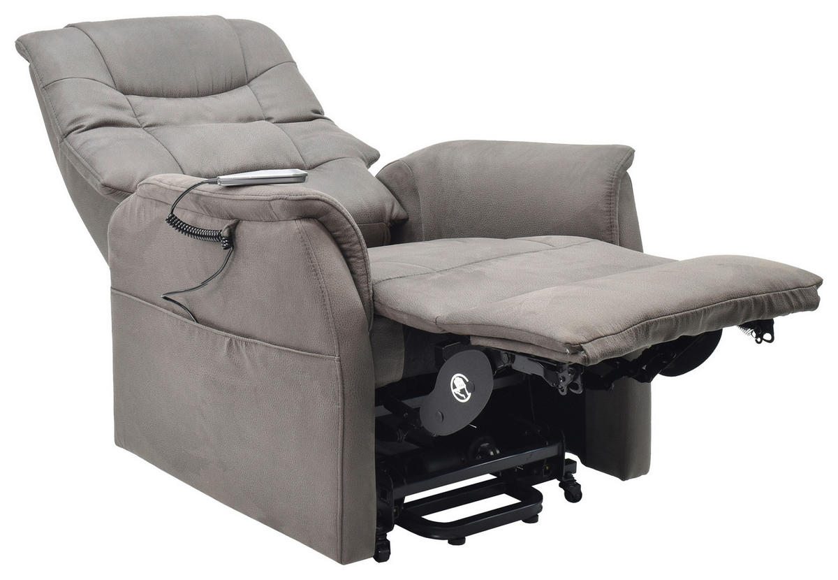 FERNSEHSESSEL  mit Webstoff Dunkelbraun Relaxfunktion, Aufstehhilfe, ausziehbare Fußstütze  - Dunkelbraun, KONVENTIONELL, Textil/Metall (82/111/78/89/175cm) - Cantus