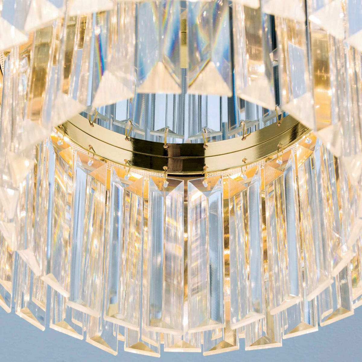 KRISTALL-DECKENLEUCHTE Prism 35/19 cm   - Goldfarben, LIFESTYLE, Glas/Metall (35/19cm)