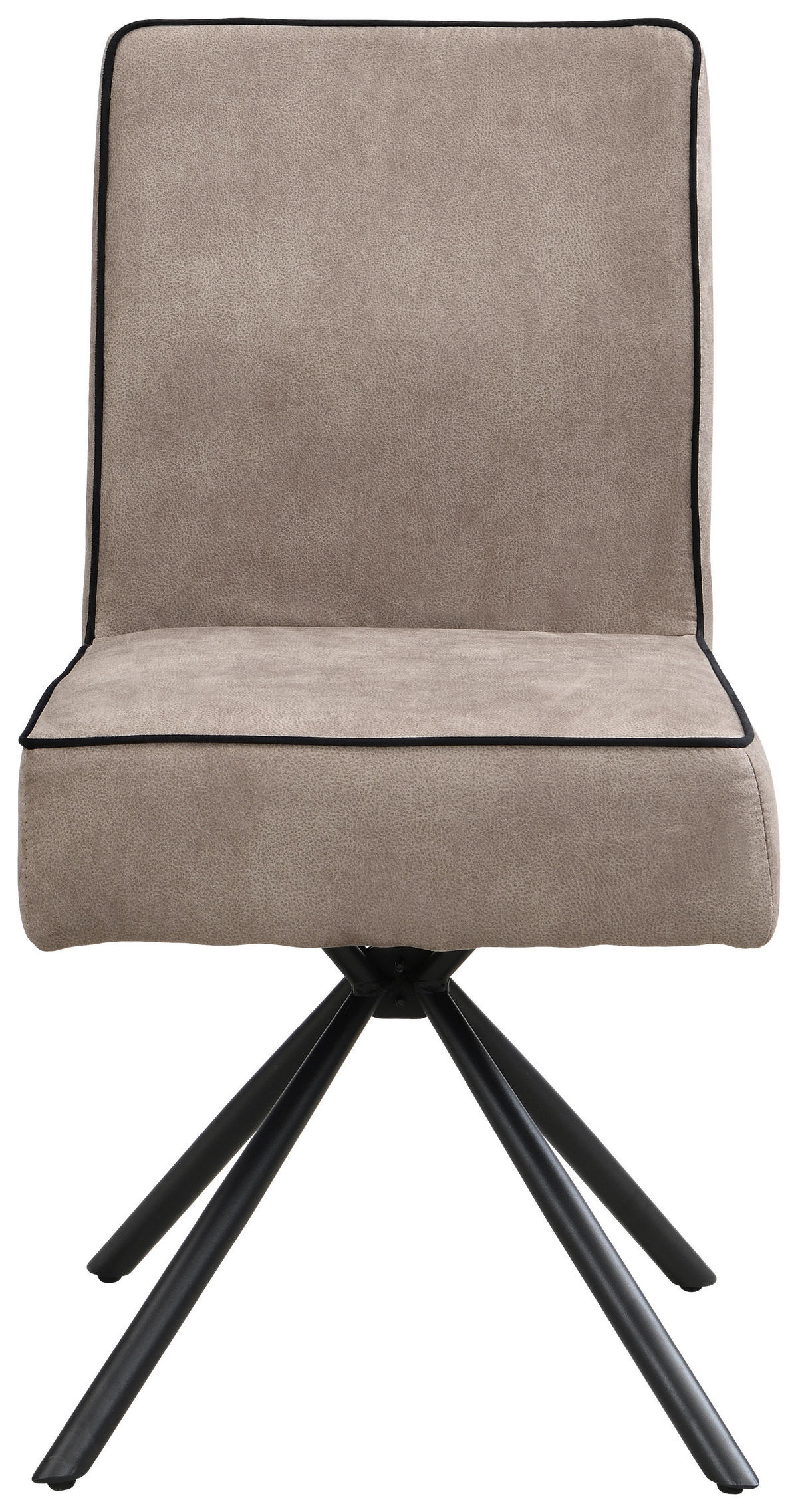 STUHL - Taupe/Schwarz, Design, Textil/Metall (46,5/91/62,5cm) - Ambia Home