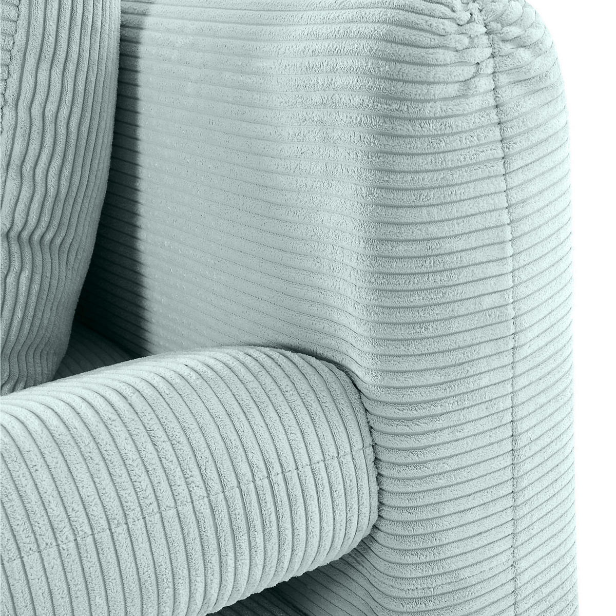 SCHLAFSOFA Cord Mintgrün  - Schwarz/Mintgrün, KONVENTIONELL, Textil/Metall (200/78/95cm) - home24