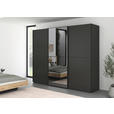 SCHWEBETÜRENSCHRANK  in Graphitfarben, Schwarz  - Schwarz/Graphitfarben, KONVENTIONELL, Glas/Holzwerkstoff (242/223/68cm) - Novel