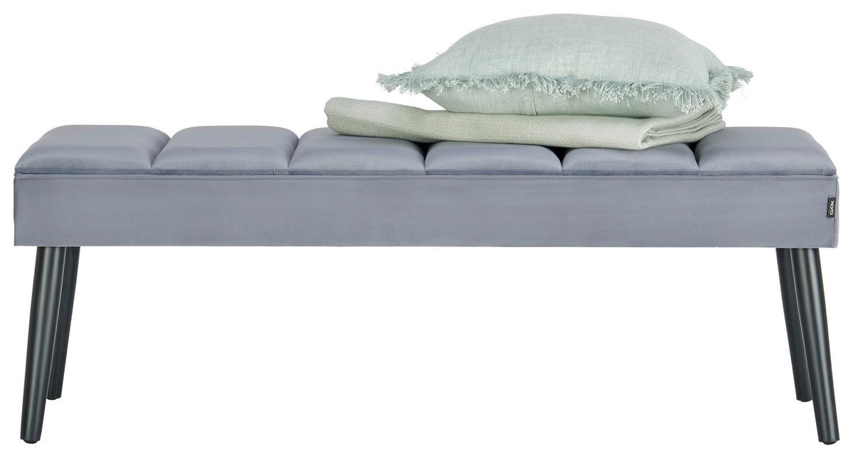 SITZBANK in Textil Grau, Schwarz  - Schwarz/Grau, Lifestyle, Holz/Textil (120/43/40cm) - Xora