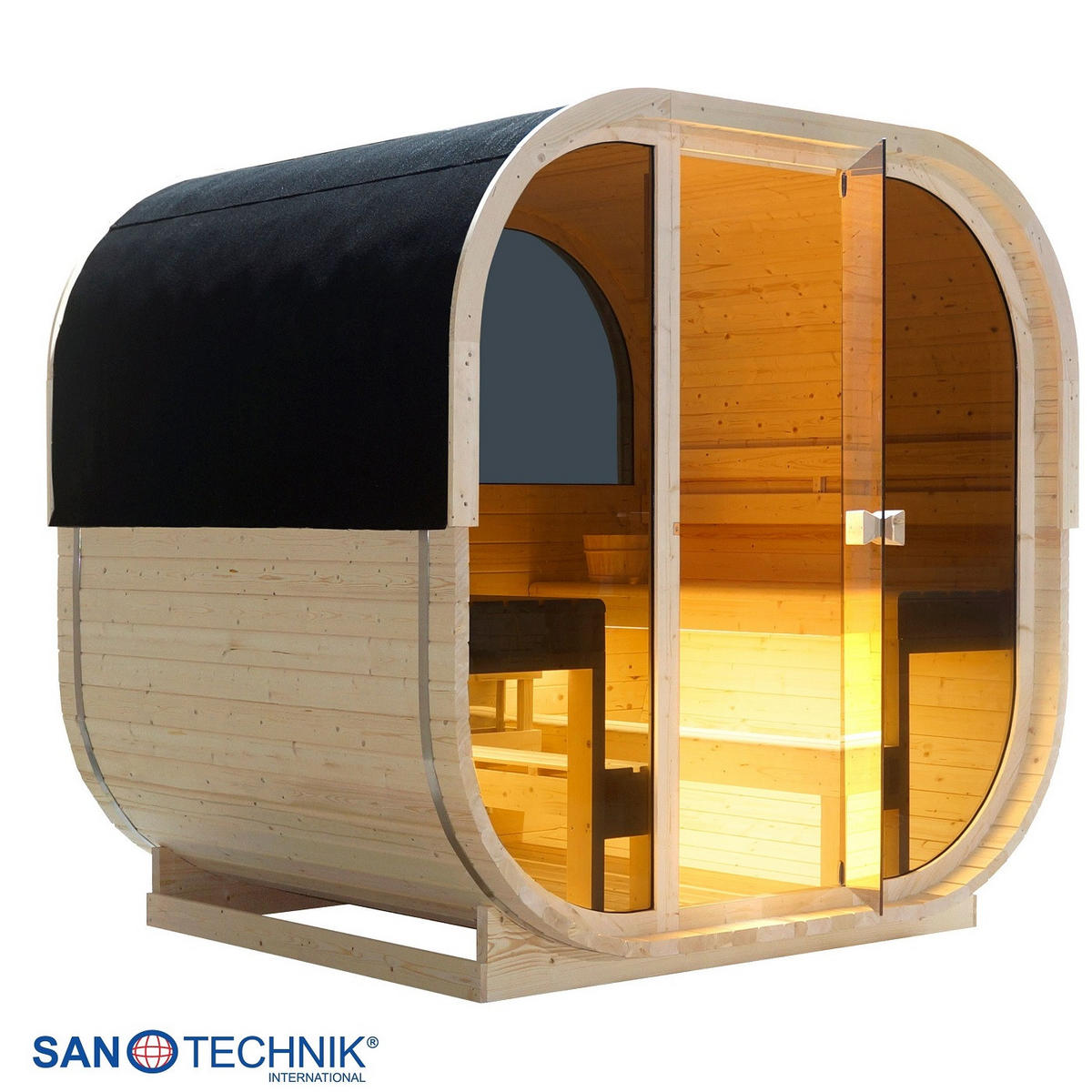 SAUNA für 6 Personen Hanko  - Fichtefarben, KONVENTIONELL, Holz (210/180/210cm) - Sanotechnik