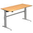 SCHREIBTISCH - Silberfarben/Ahornfarben, KONVENTIONELL, Holzwerkstoff/Metall (180/72-119/80cm) SCHREIBTISCH - Silberfarben/Ahornfarben, KONVENTIONELL, Holzwerkstoff/Metall (180/72-119/80cm)