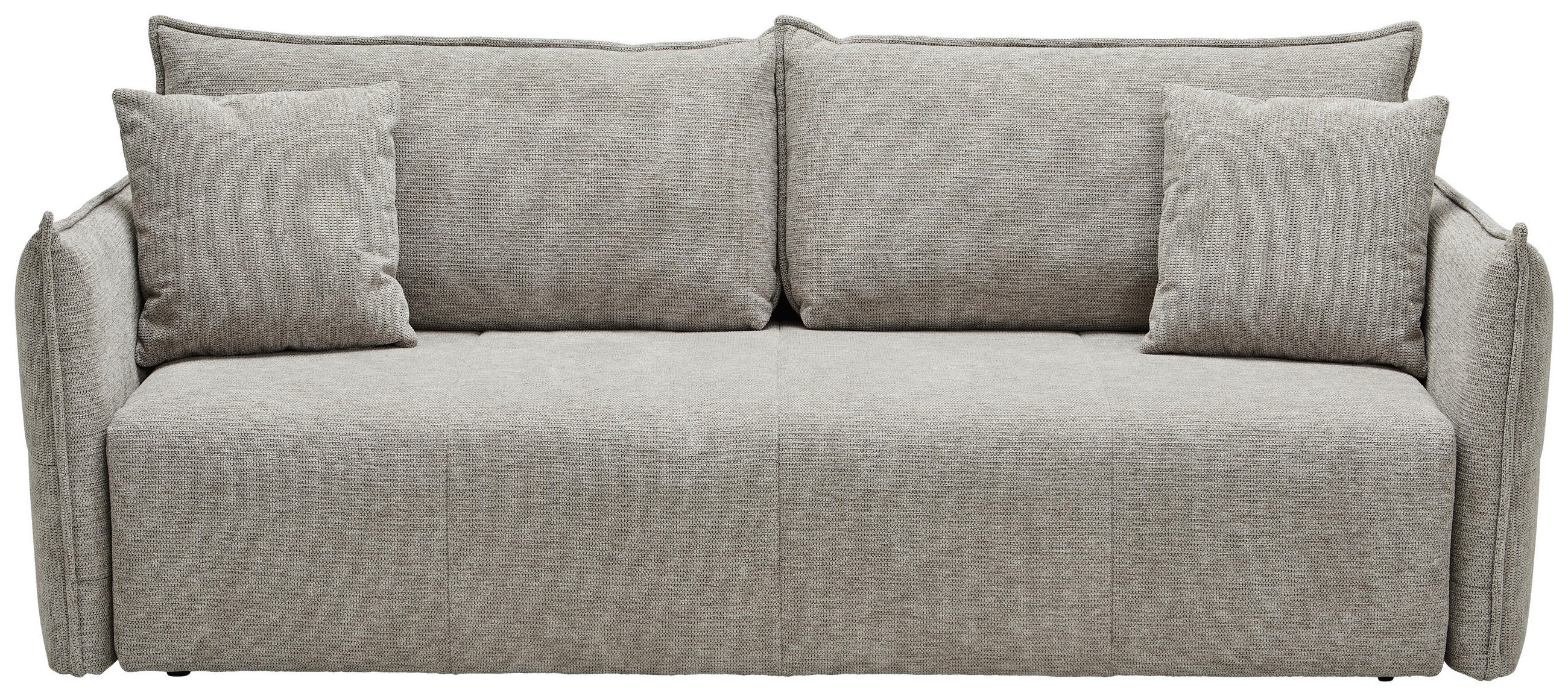 SCHLAFSOFA Webstoff Taupe  - Taupe/Schwarz, KONVENTIONELL, Kunststoff/Textil (224/90/107cm) - Carryhome