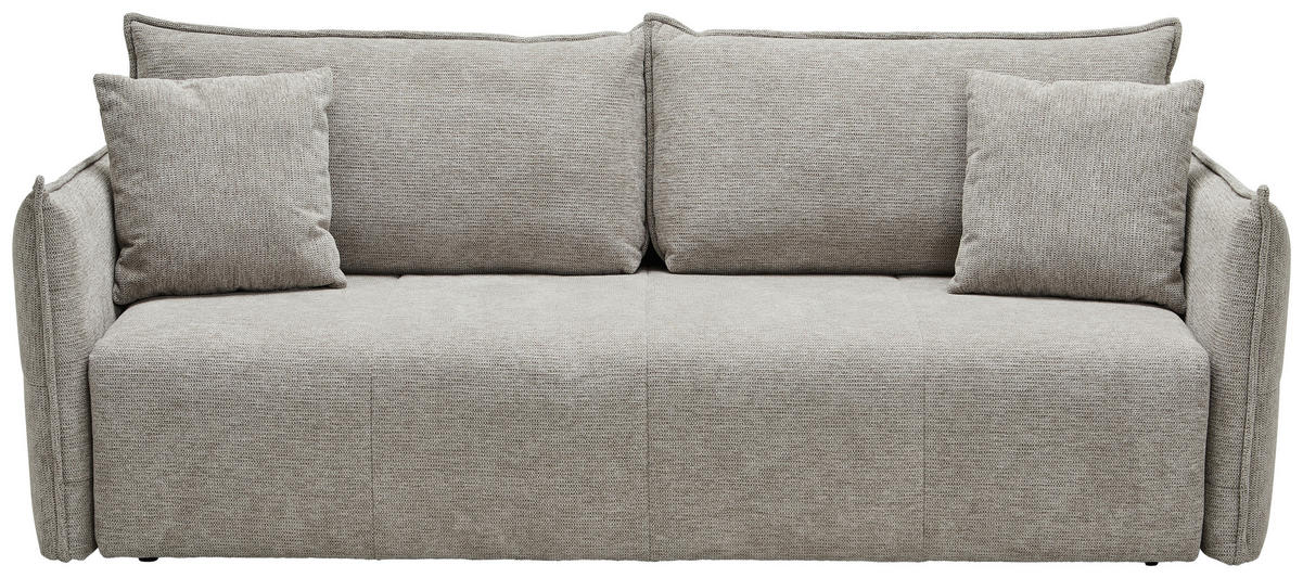 SCHLAFSOFA Webstoff Taupe  - Taupe/Schwarz, KONVENTIONELL, Kunststoff/Textil (224/90/107cm) - Carryhome