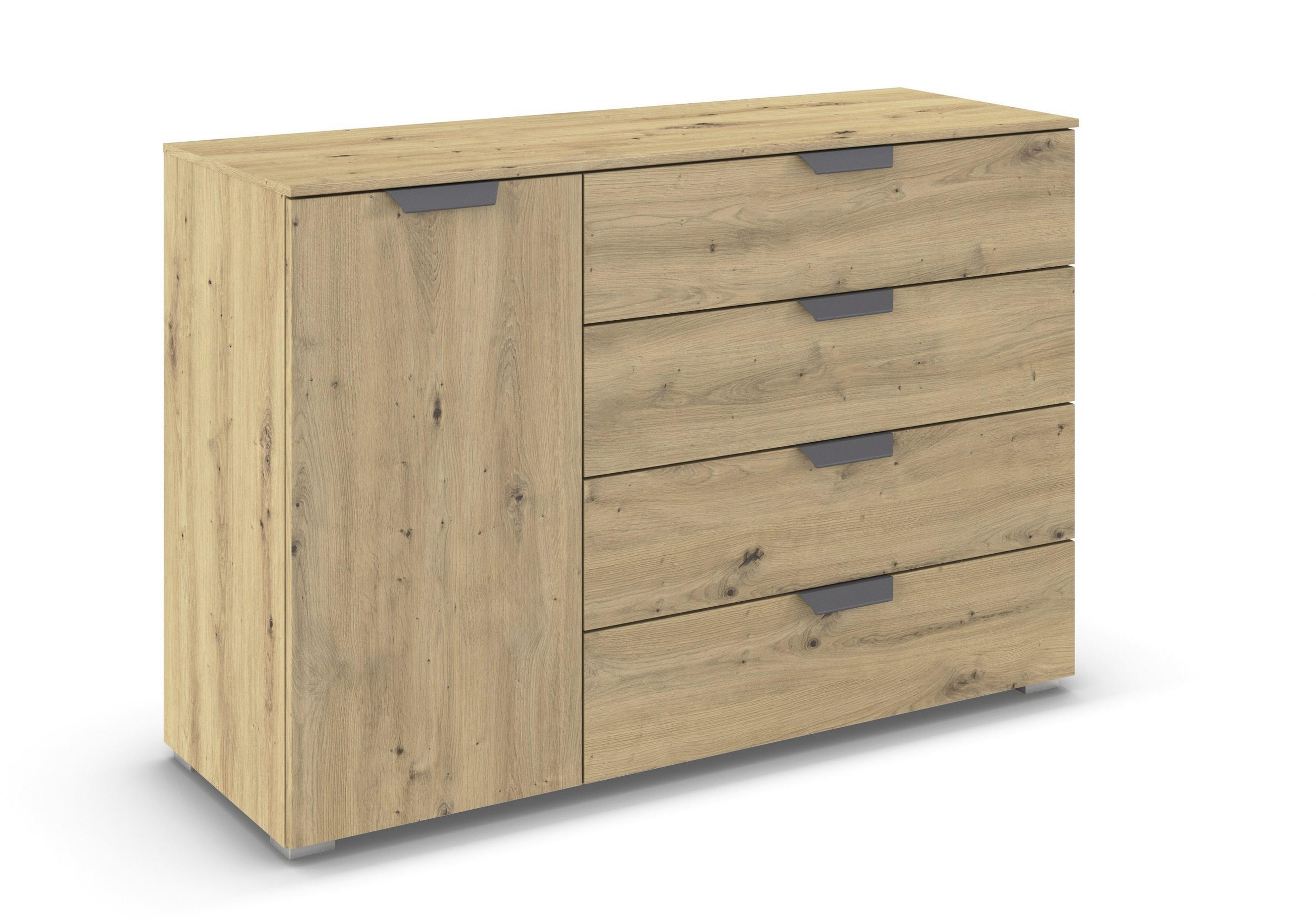 KOMMODE  in 120/81/42 cm  - Dunkelgrau/Eiche Artisan, Design, Holzwerkstoff/Metall (120/81/42cm) - Carryhome
