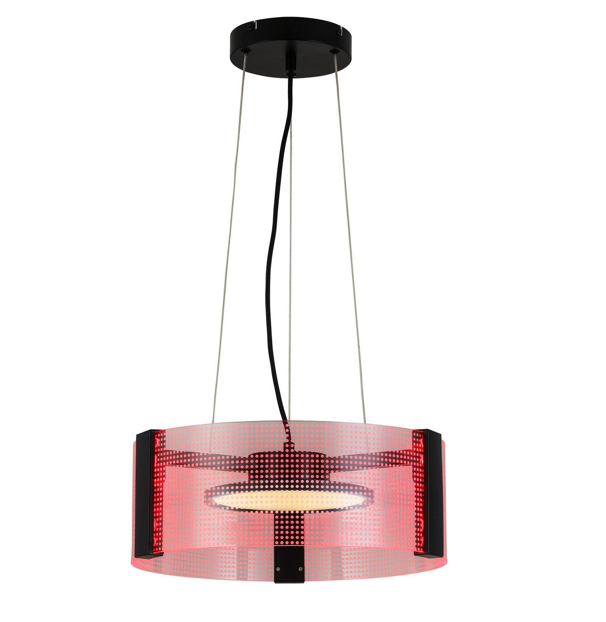 LED FÜGGŐLÁMPA 40/120 cm  - fekete/áttetsző, Design, műanyag/fém (40/120cm) - Novel