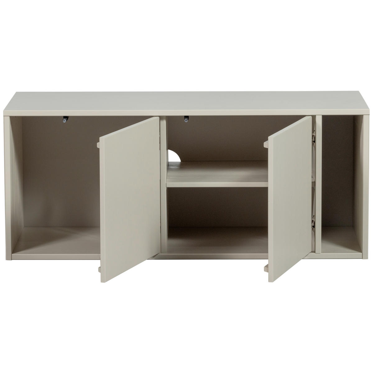 LOWBOARD Settle down 108/45/44 cm  stehend, spiegelbildliche Montage möglich  - Grau, Design, Holz (108/45/44cm) - Livetastic