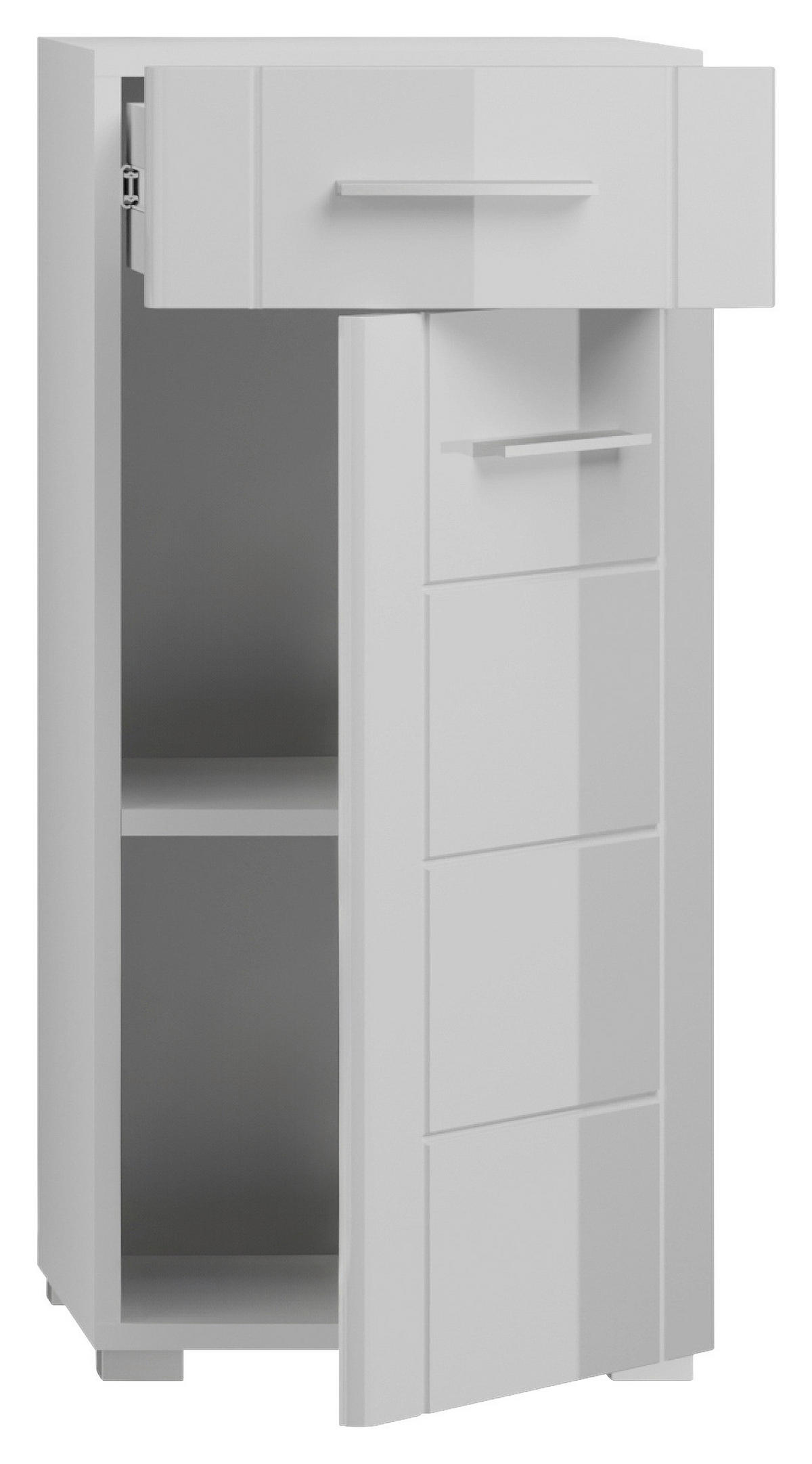 UNTERSCHRANK 37/80/31 cm   - Weiß Hochglanz, MODERN, Holzwerkstoff/Kunststoff (37/80/31cm) - MID.YOU