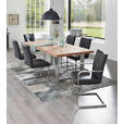 ESSTISCH in Holz, Metall 200/100/77 cm  - Edelstahlfarben/Eichefarben, Design, Holz/Metall (200/100/77cm) - Novel