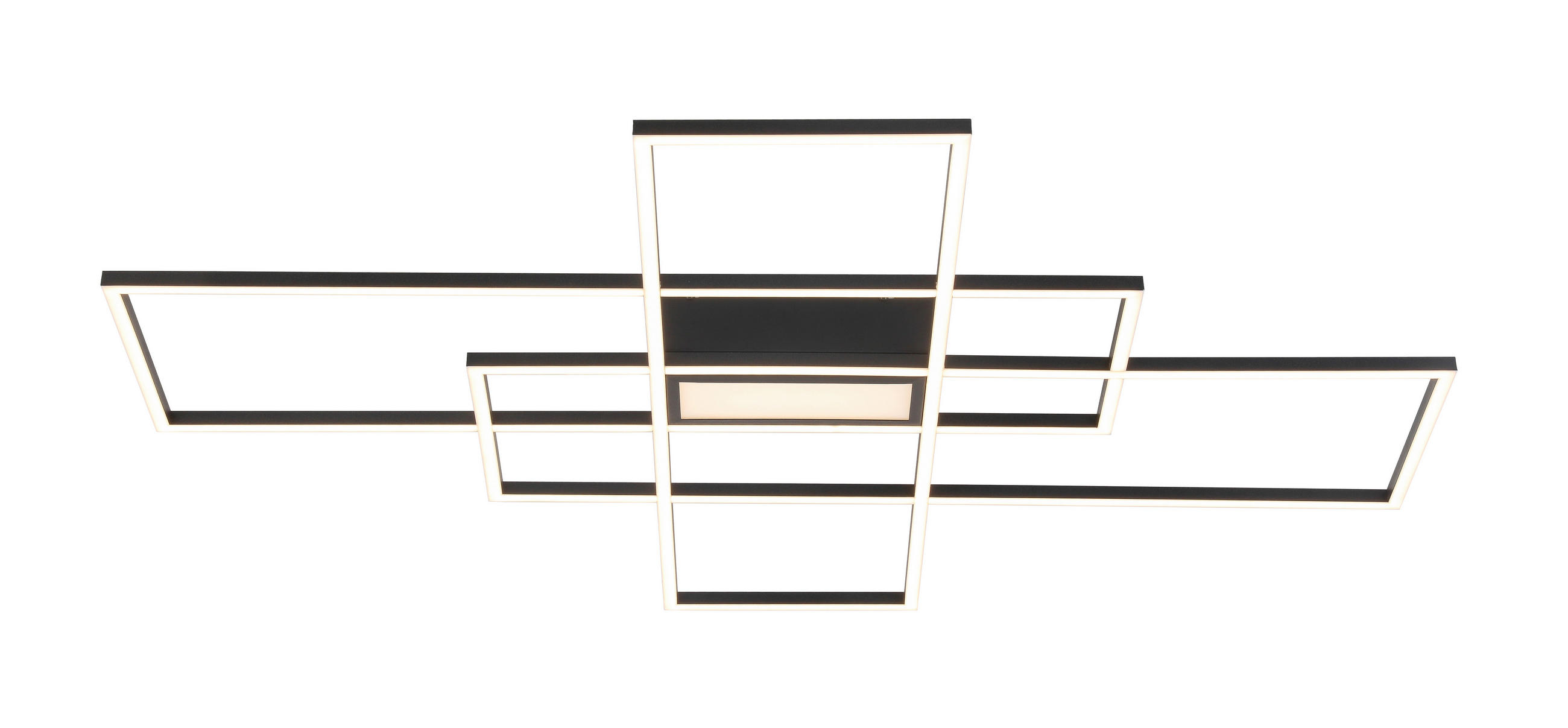 STROPNÍ LED SVÍTIDLO, 100/75/7 cm - černá, Basics, kov/plast (100/75/7cm) - Novel