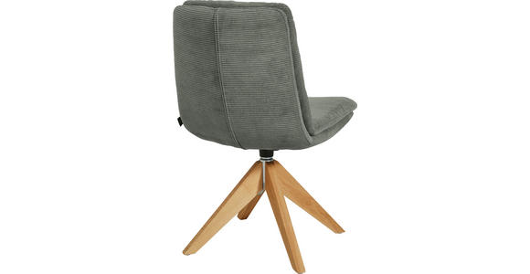 STUHL - Eichefarben/Olivgrün, Design, Holz/Textil (50/90/69cm) - Johann Jakob