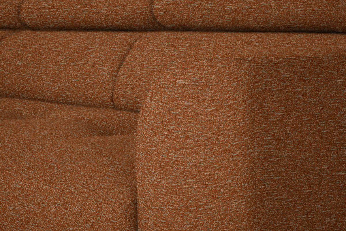 ECKSOFA in Struktur Rostfarben  205/280 cm  - Rostfarben/Schwarz, Design, Textil/Metall (205/280cm) - Xora