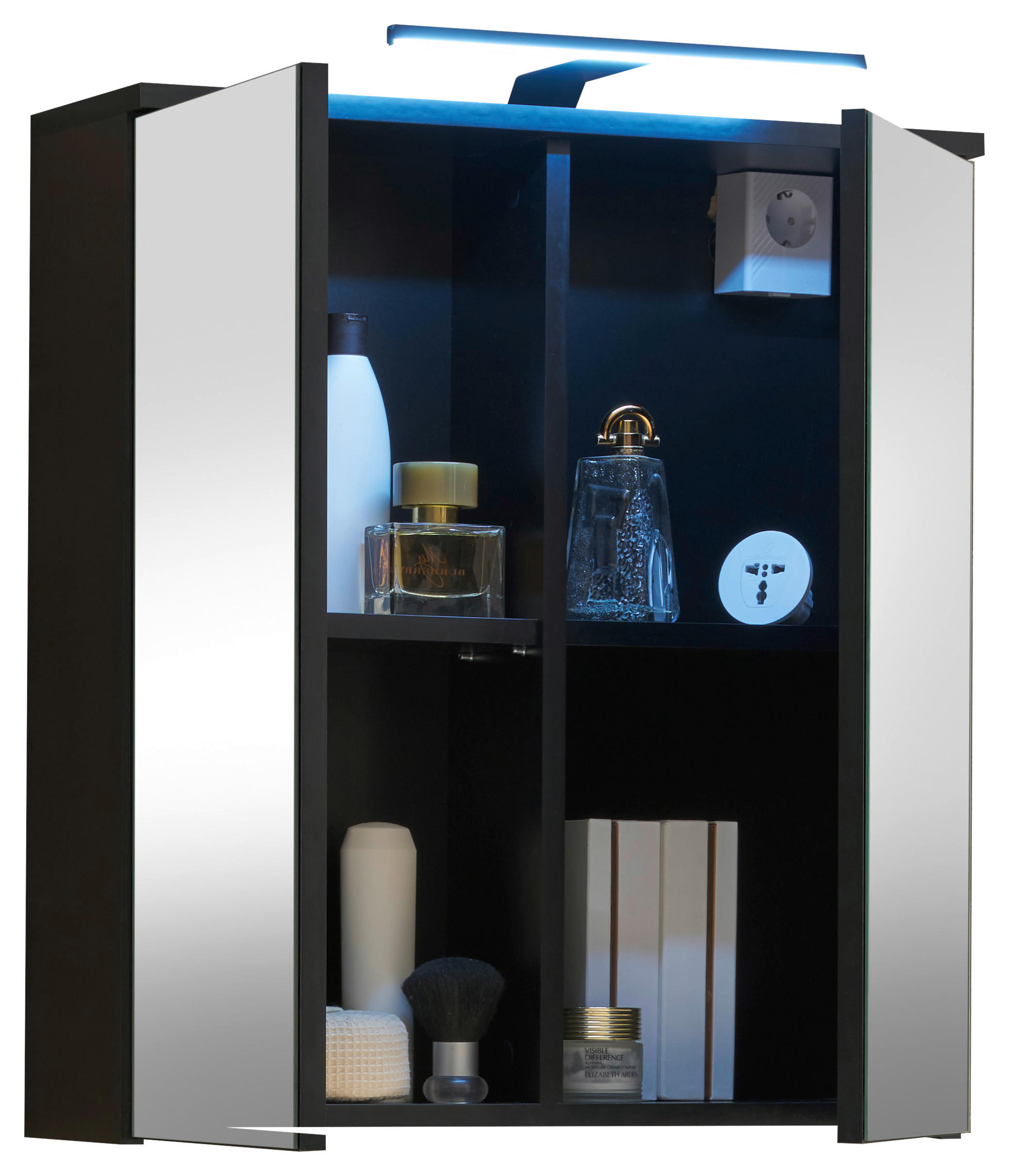 SPIEGELSCHRANK 60/66,5/20 cm  - Schwarz, MODERN, Glas/Holzwerkstoff (60/66,5/20cm) - MID.YOU