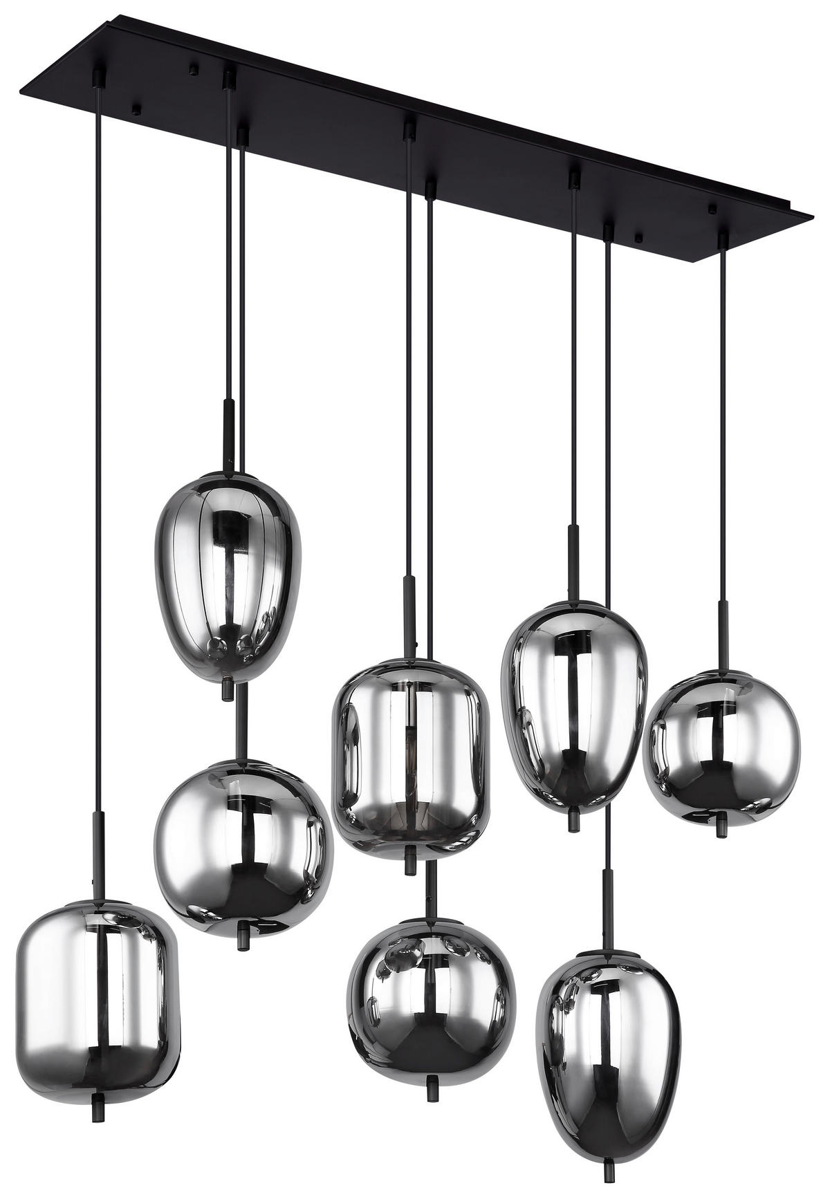 HÄNGELEUCHTE 94/34/120 cm    - Schwarz, Basics, Glas/Metall (94/34/120cm) - Globo