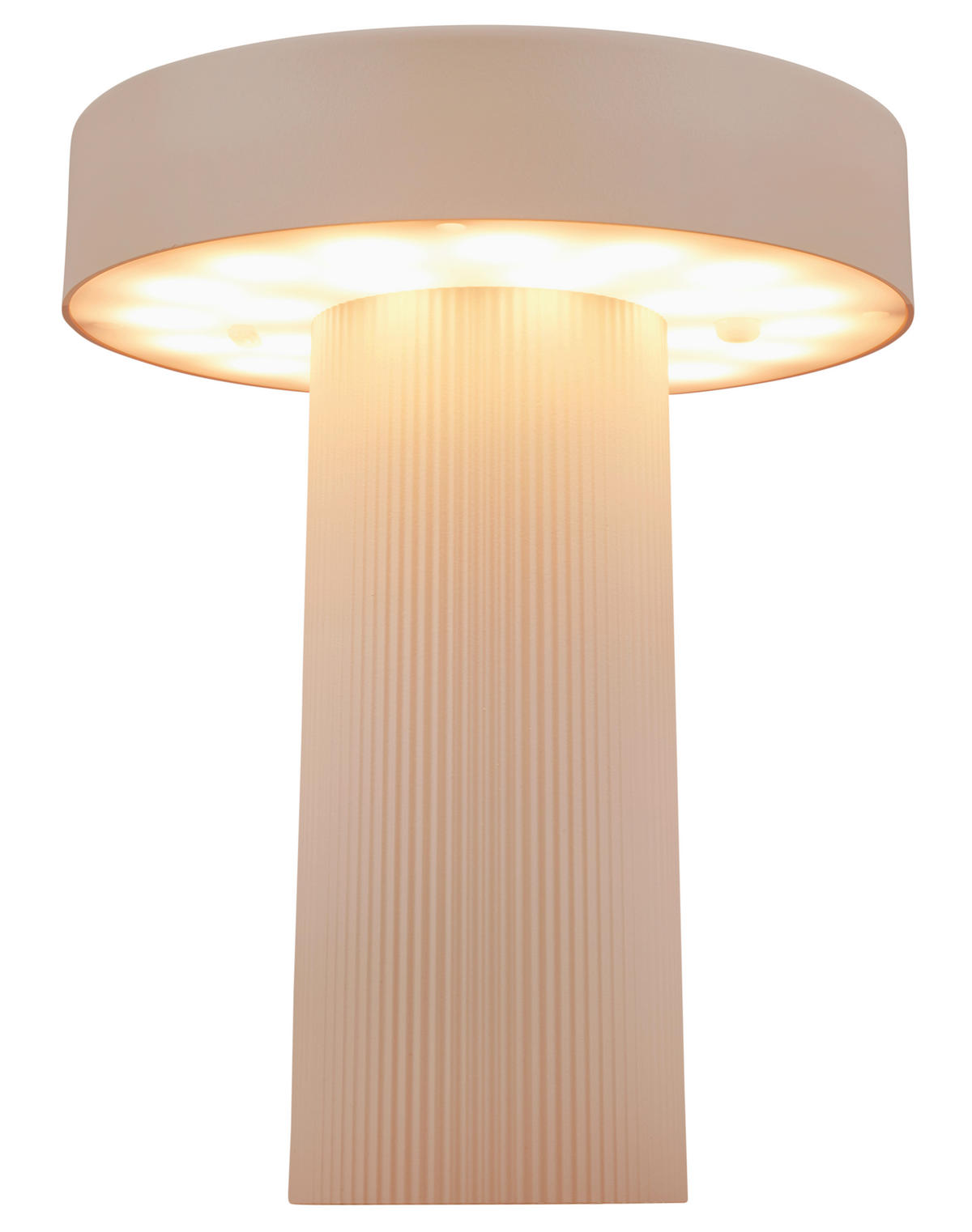 AKKU-TISCHLEUCHTE 16/20 cm  - Beige, Design, Kunststoff (16/20cm)