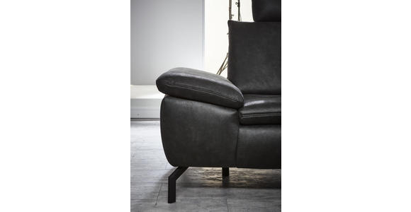 WOHNLANDSCHAFT in Textil Anthrazit - Anthrazit/Schwarz, Design, Textil/Metall (181/341cm) - Dieter Knoll