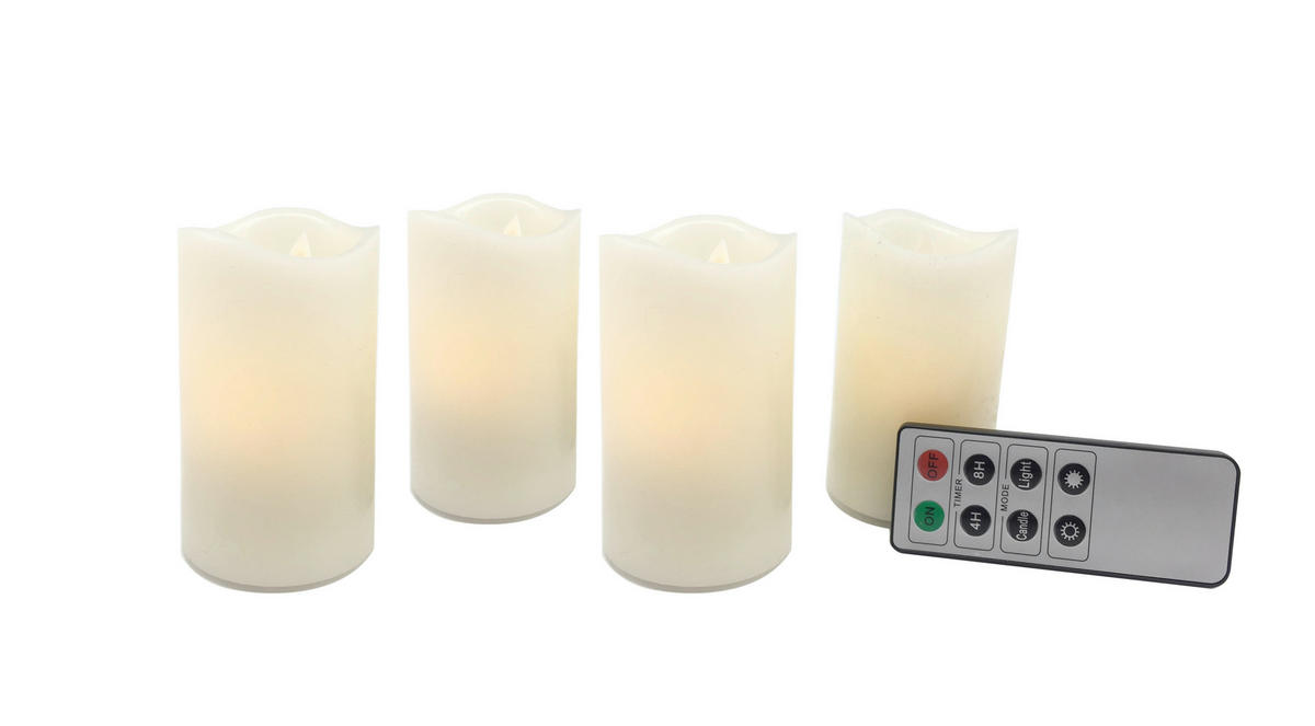 LED GYERTYA 5/8 cm  - krémszínű/fehér, Konventionell, műanyag/természetes anyagok (5/8cm) - X-Mas