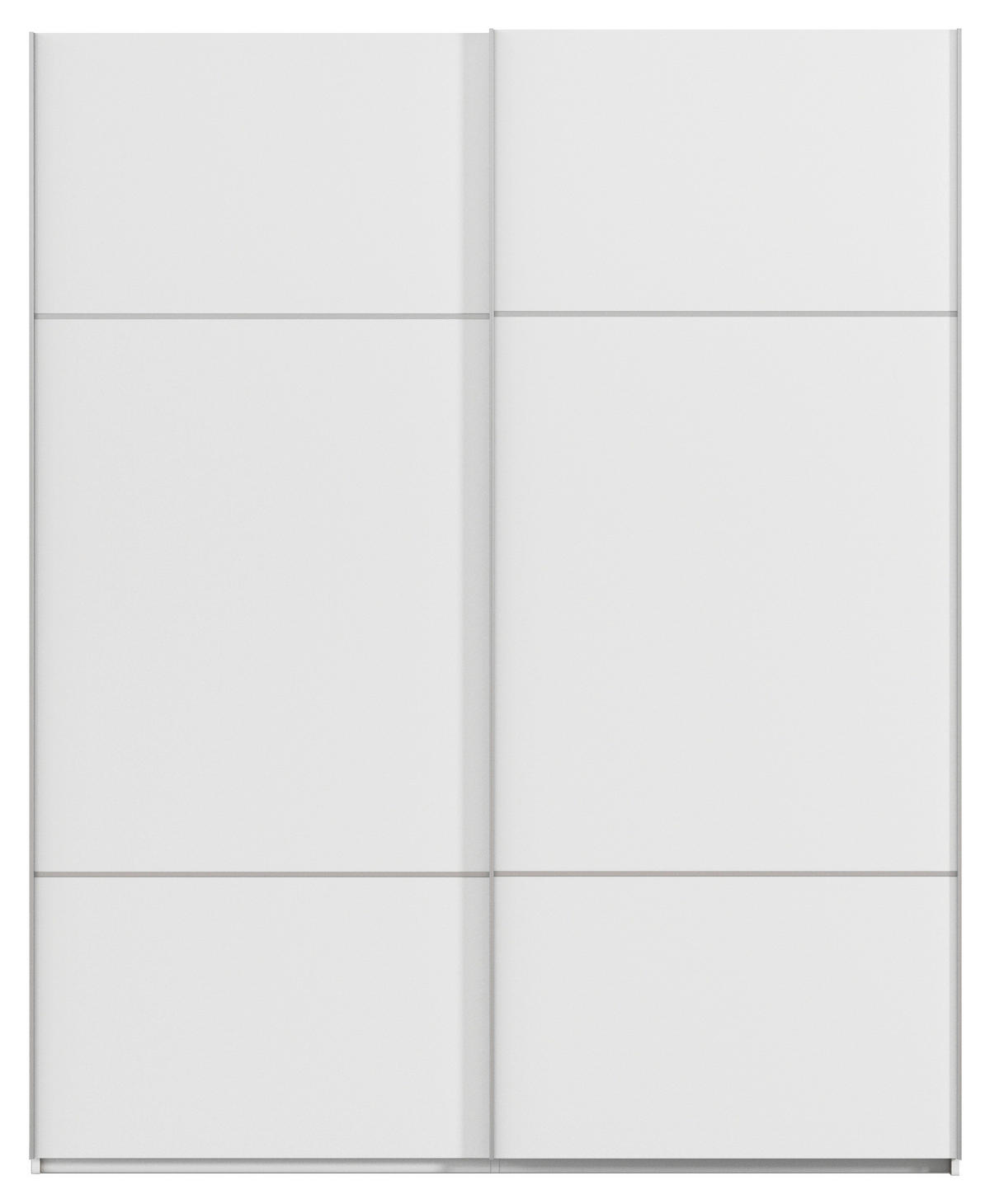 SCHWEBETÜRENSCHRANK 201/223/68 cm 2-türig Weiß  - Alufarben/Weiß, KONVENTIONELL, Holzwerkstoff/Metall (201/223/68cm) - Novel