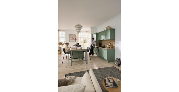 EINBAUKÜCHE   - Eukalyptusholzfarben/Grün, Design, Holzwerkstoff - Novel